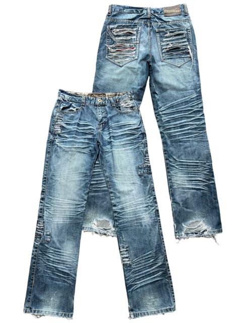 Other Designers Distressed Denim - Conguzo Bondage Patchwork Distressed Baggy Denim Jeans 31x33