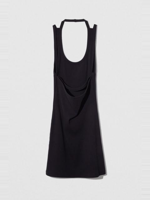 BY FAR BLANK TANK DRESS BLACK COTTON RIB