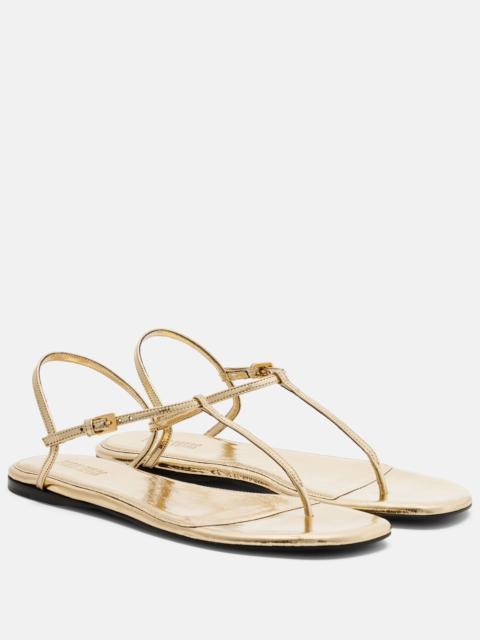 PARIS TEXAS Montecarlo metallic leather thong sandals
