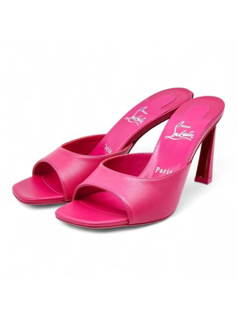 Christian Louboutin Condora 85 Leather Heeled Sandals Mules Pink EU 37.5 US 7