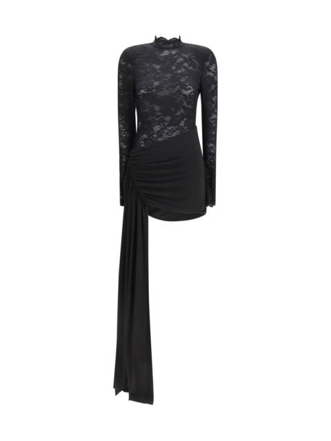 Other Designers Nissa Low-back Mini Lace Dress Black