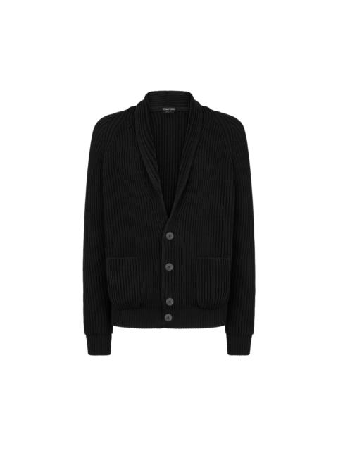 TOM FORD COTTON SILK SHAWL COLLAR CARDIGAN