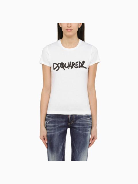 Dsquared2 White Cotton T Shirt With Logo