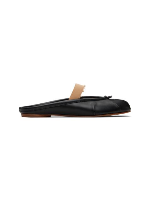 Black Tabi Elastic Band Mules