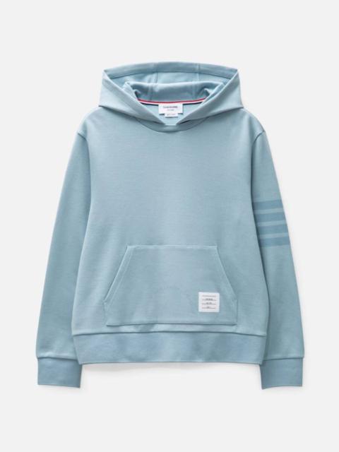 Thom Browne 4 Bar Double Face Knit Hoodie Light Blue