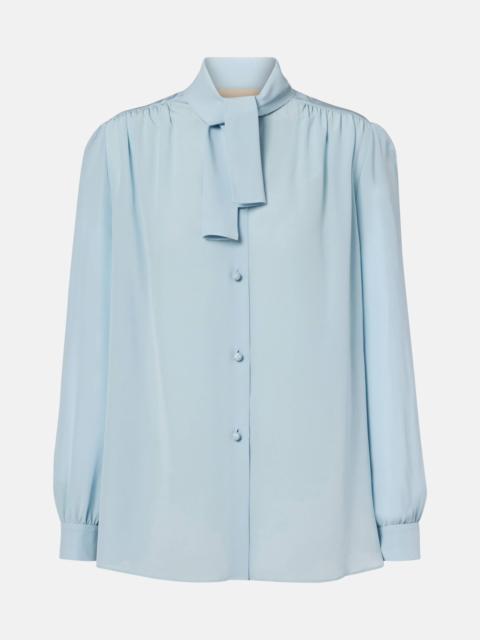 Valentino Tie-neck silk crêpe de chine shirt