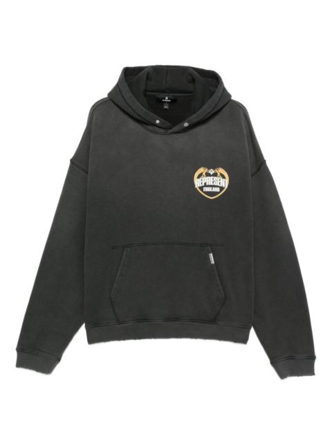 REPRESENT logo-embroidered hoodie