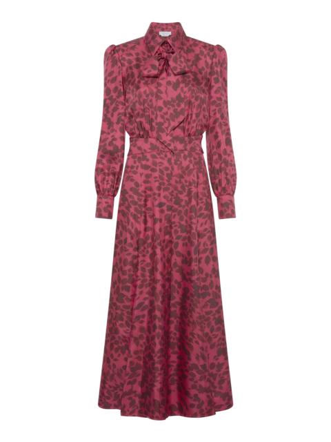 GABRIELA HEARST Phelan Maxi Shirtdress in Fuchsia Printed Silk