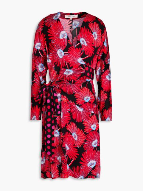 DIANE VON FURSTENBERG Mikah floral-print crepe de chine mini wrap dress