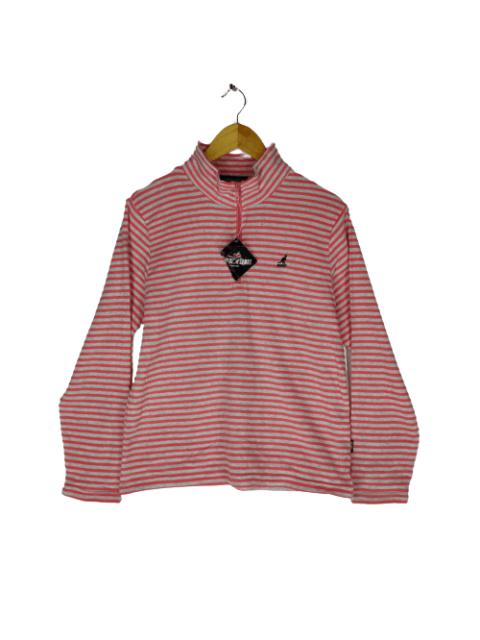 Other Designers KANGOL SPORT Stripe Pattern Unworn Pink Neck Zipper Sweater