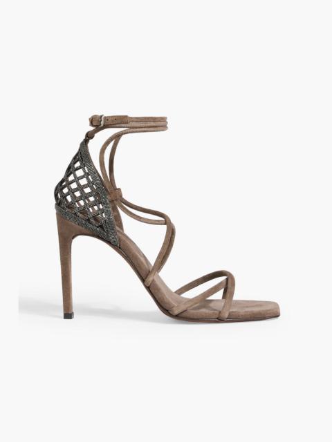 Brunello Cucinelli Bead-embellished suede sandals