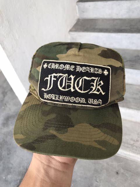 Other Designers Vintage - Vtg Chrome Hearts F*** Trucker Camo Hat.