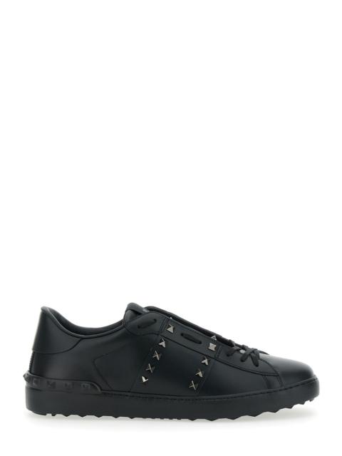Valentino Valentino Garavani Men 'Rockstud Untitled' Black Sneaker With Applied Studs In Leather Man