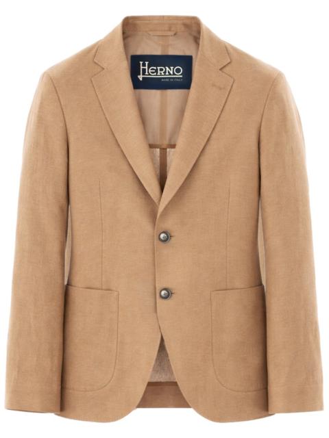 Herno Herno Men Single-Breasted Linen Jacket