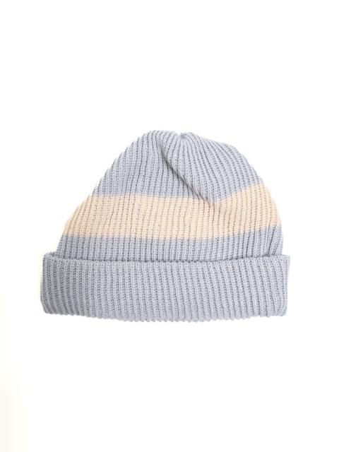 ROTOTO® R5164 Cotton Flax Stripe Knitted Hat - Ice Blue
