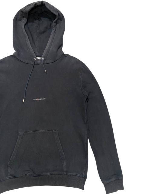 SAINT LAURENT Saint Laurent centre small logo sunfaded hoodie