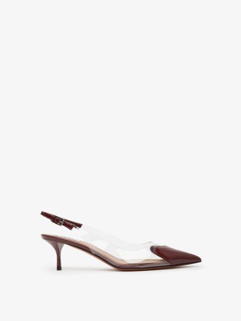 Alaïa Coeur 55 dark red patent slingbacks