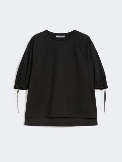 Max Mara Cotton-blend jersey T-shirt - BLACK