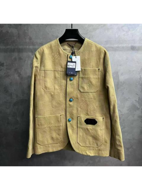 Louis Vuitton Louis Vuitton 2024 Khaki Letter Jacquard Crewneck Single-Breasted Casual Long-Sleeve Jacket