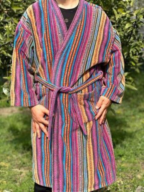 Missoni Rainbow Bathrobe Missoni Home 3D Knit Striped Sweater Unisex