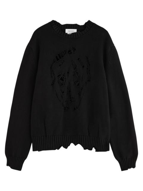 Alexander Mcqueen Distressed Skull Cotton Jumper