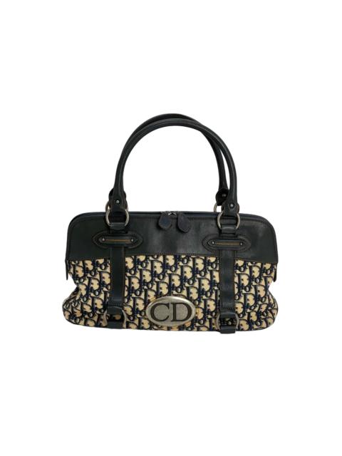 Dior CHRISTIAN DIOR Monogram Trotter CD Blue Canvas Hand Bag