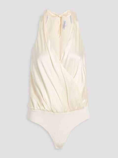 VERONICA BEARD Fernanda wrap-effect silk-blend satin bodysuit