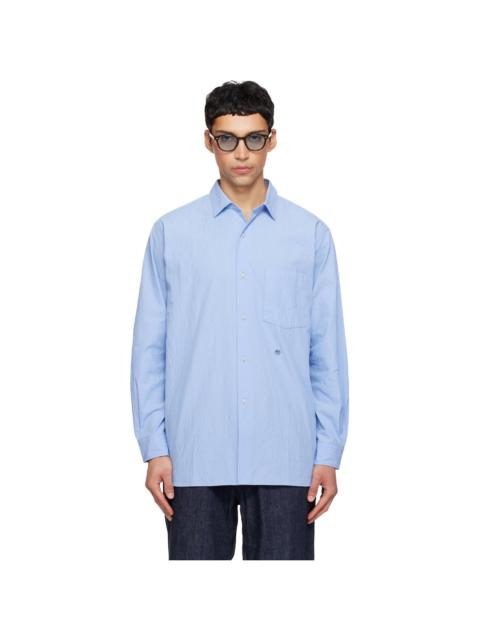Nanamica Blue Regular Collar Wind Shirt