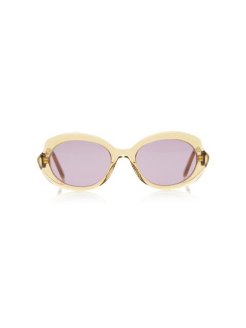 Loewe Swan Round-Frame Acetate Sunglasses green