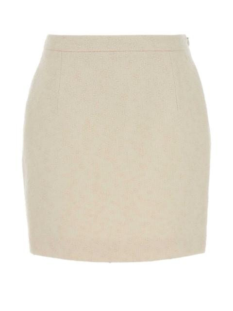 Alessandra Rich Alessandra Rich Women Cream Tweed Mini Skirt