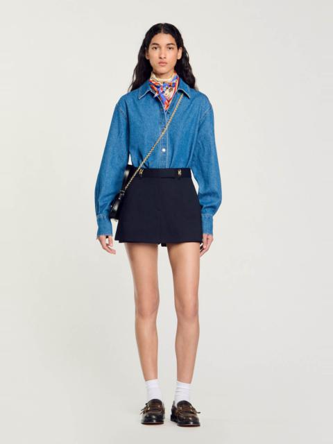Sandro SKORT WITH DECORATIVE BELT LOOPS