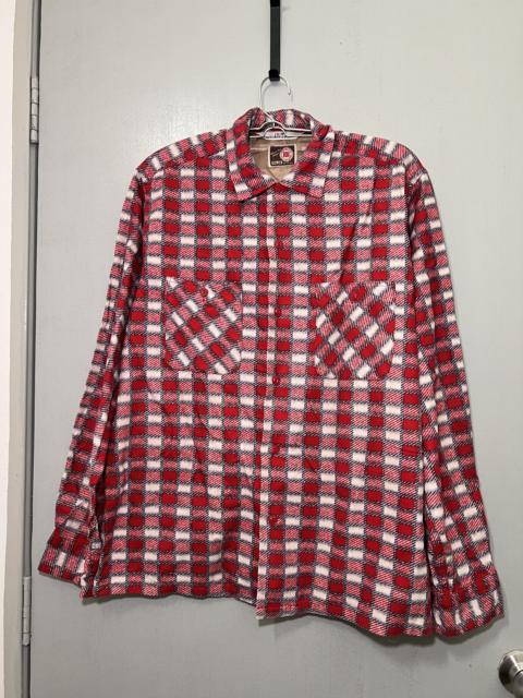 Other Designers Vintage EDWIN 101 One-0-One Work Flannel Double Pocket Red
