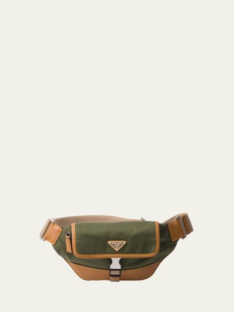Prada Men's Re-Nylon and Leather Shoulder Bag