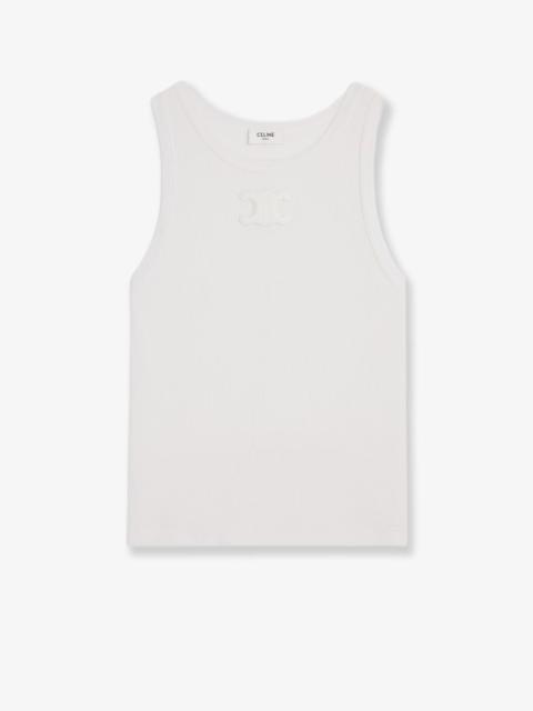 CELINE Celine Women Triomphe Ribbed Cotton Tank Top