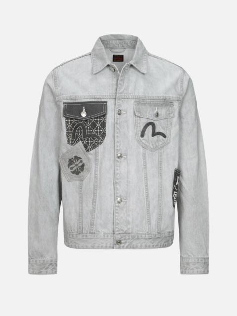 EVISU MULTI-POCKET REGULAR FIT DENIM JACKET