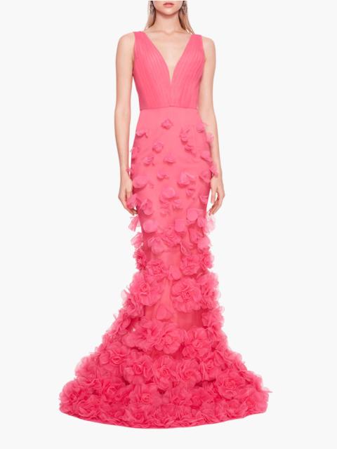 Marchesa TULLE ROSETTE GOWN