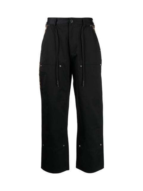 CLOT CARPENTER LEOPARD-PRINT TRIM TROUSERS