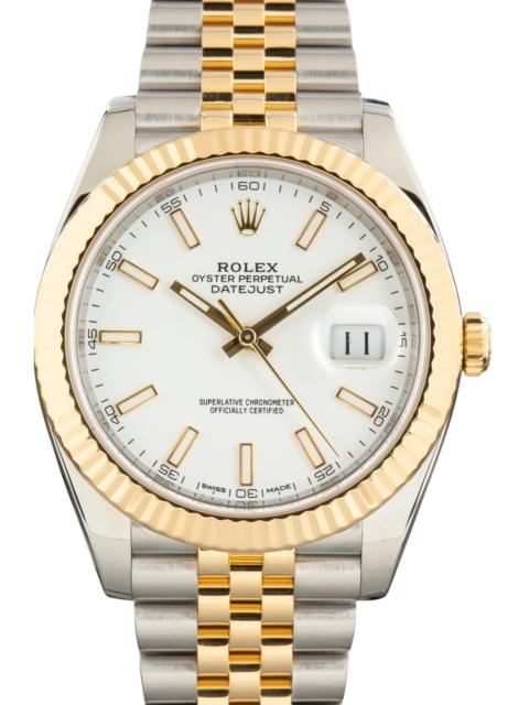 ROLEX Used Two Tone Rolex Datejust 41 White Dial Ref 126333