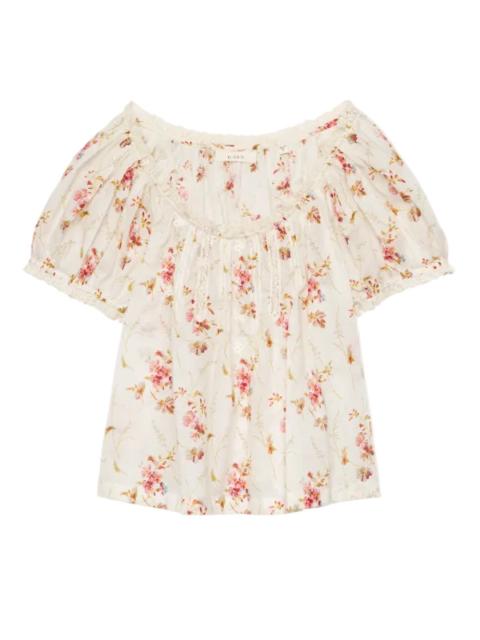 DÔEN Frederica Top in Blanc Prairie Rose