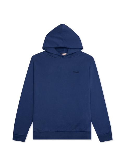 Marni MARNI HOODED BRUSHED LOGO SWEATSHIRT - OCEAN