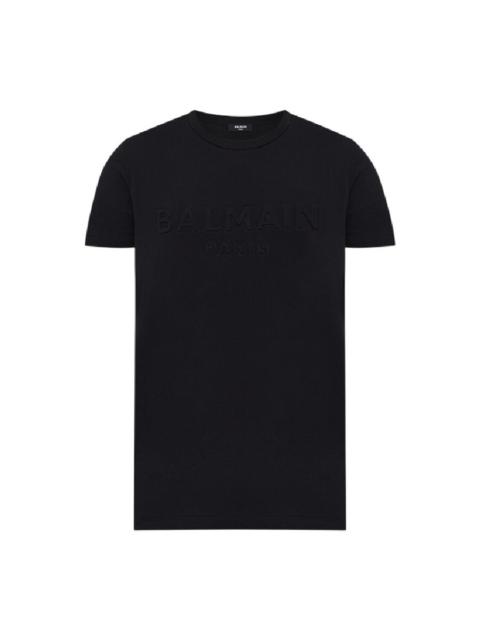 Balmain Balmain Logo Embossed Cotton T Shirt