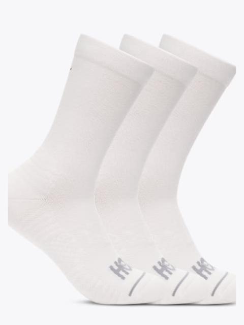 HOKA Crew Run Sock 3-Pack in White/White/White