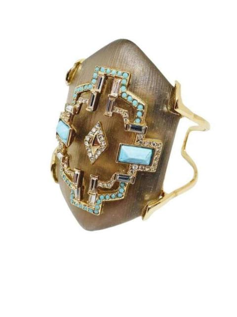 Other Designers Crystal and Turquoise Cuff Bracelet