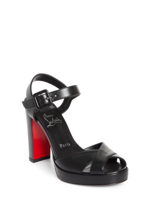 Christian Louboutin Christian Louboutin Cora Block Heel Sandal in Black at Nordstrom