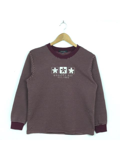 Other Designers Vintage - Rodin Stripe Design Crewneck Sweatshirt Fashion Streetwear