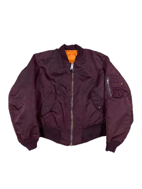 Other Designers Vintage - Vtg🔥Maroon Alpha Industries MA-1 Bomber Jacket