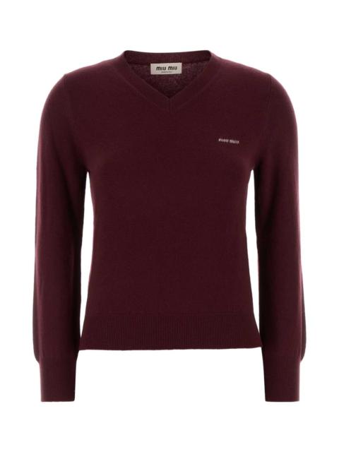 Miu Miu Miu Miu Women Burgundy Wool Sweater