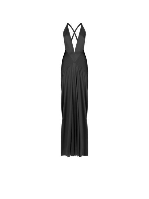 TOM FORD HALTERNECK DEEP V-NECK EVENING DRESS WITH SIDE SLITS