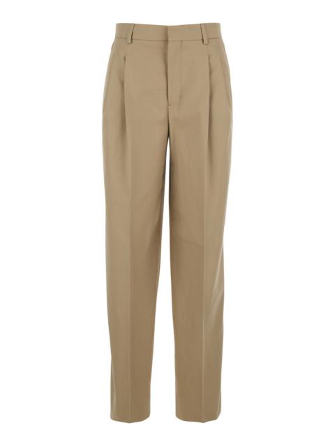 AMI Paris Ami Paris Women Beige Pants With Belt Loops And Front Pences In Cotton Woman