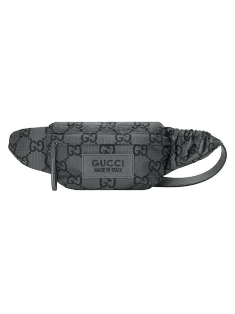 GUCCI GUCCI $1100 Dark Grey And Black GG Ripstop Belt Bag New/Auth